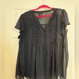 Torrid blue with white hearts blouse